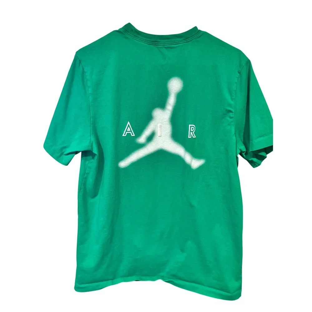 Jordan Mens Air Jumpman Graphic T-Shirt Green Short Sleeve Cotton Tee Large